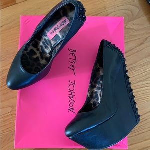 Betsey Johnson glitter & studded leather